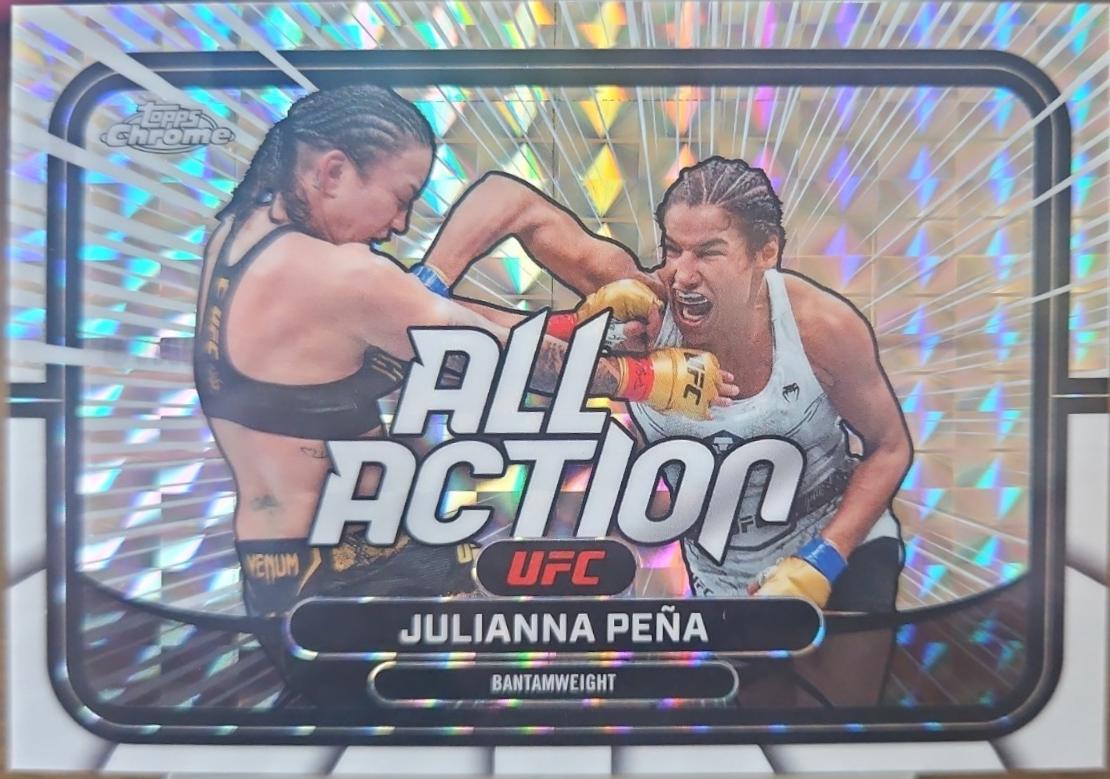 Julianna Peña 2026 Topps Chrome UFC All-Action #AA-10 Geometric Refractor