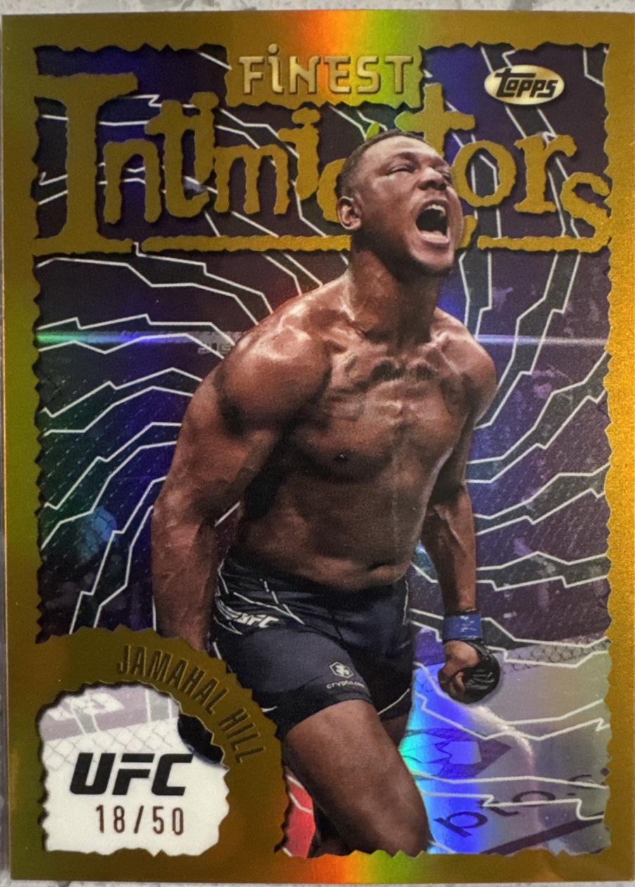 Jamahal Hill 2024 Topps Finest UFC Intimidators #INT-29 Gold Refractor