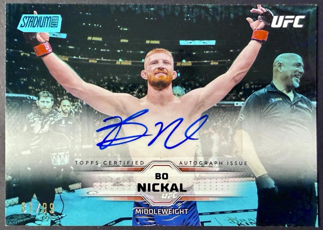 Bo Nickal 2026 Topps Stadium Club UFC Base Autographs #BAV-BNL Turquoise