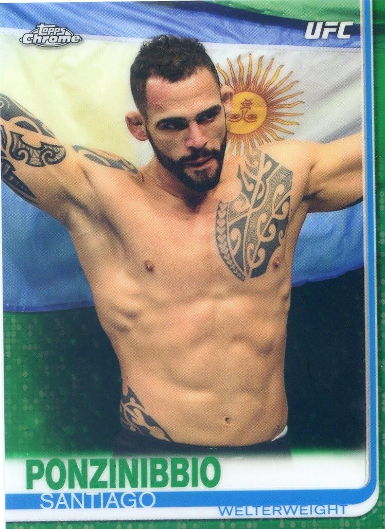 Santiago Ponzinibbio 2019 Topps Chrome UFC Base #13 Green