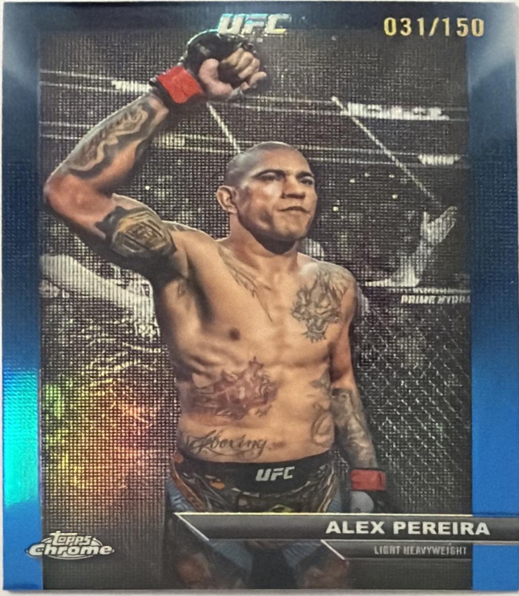 Alex Pereira 2026 Topps Chrome UFC Manifesting Moments #MM-9 Blue Refractor