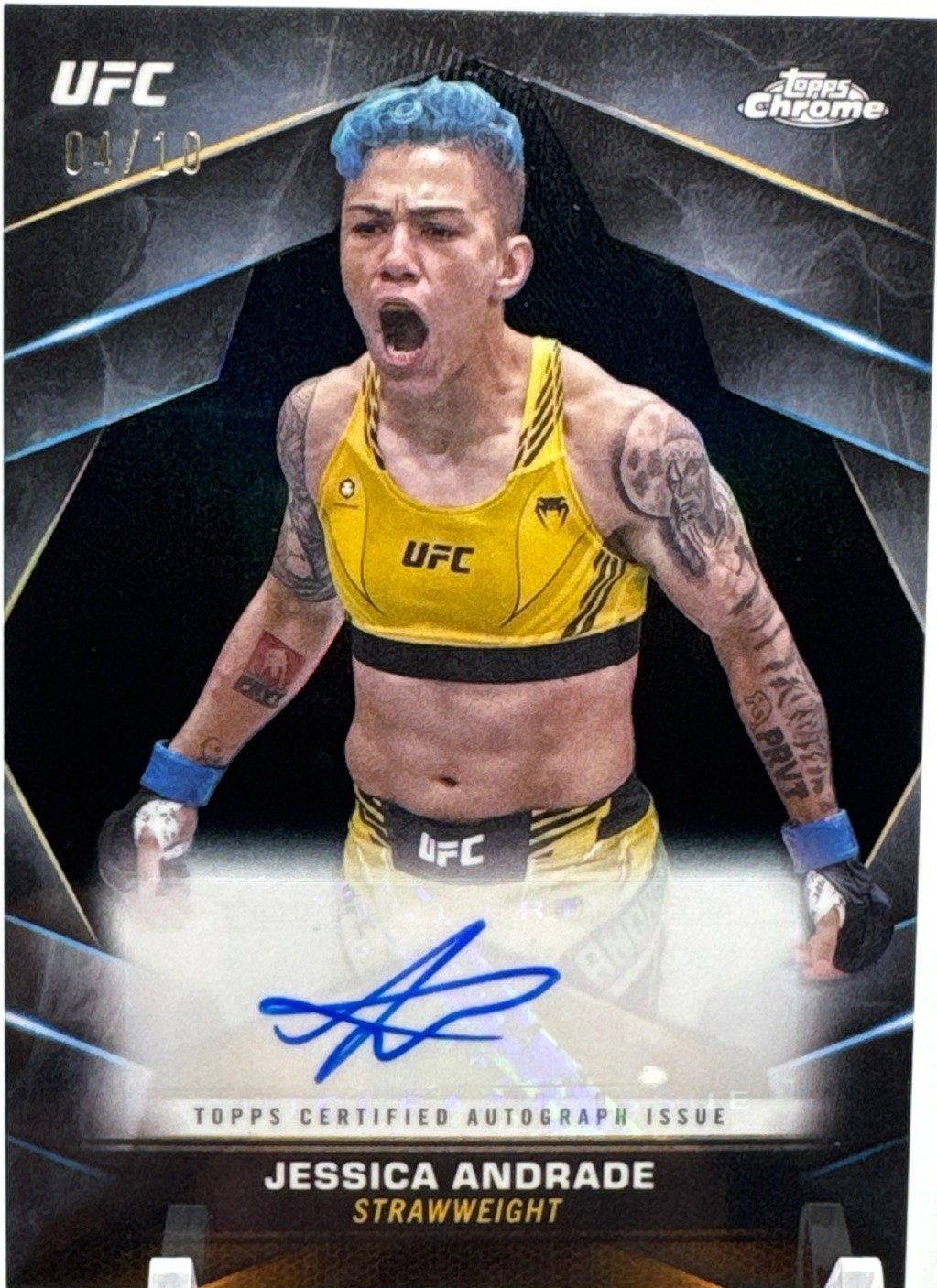 Jessica Andrade 2024 Topps Chrome UFC Chrome Veteran Autographs #CVA-JAN Black Refractor