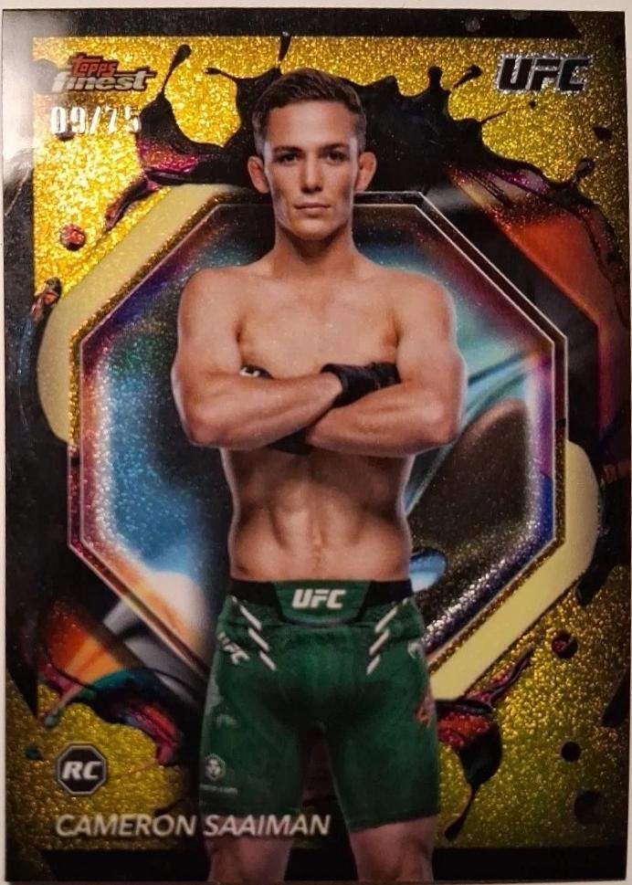 Cameron Saaiman 2024 Topps Finest UFC Base Rare #271 Yellow Glitter Refractor