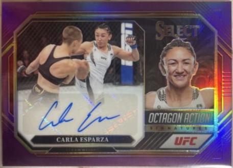 Carla Esparza 2023 Panini Select UFC Octagon Action Signatures #7 Purple