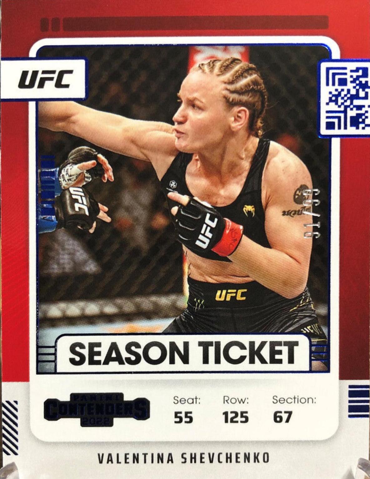 Valentina Shevchenko 2022 Panini Chronicles UFC Base Contenders Season Ticket #109 Blue