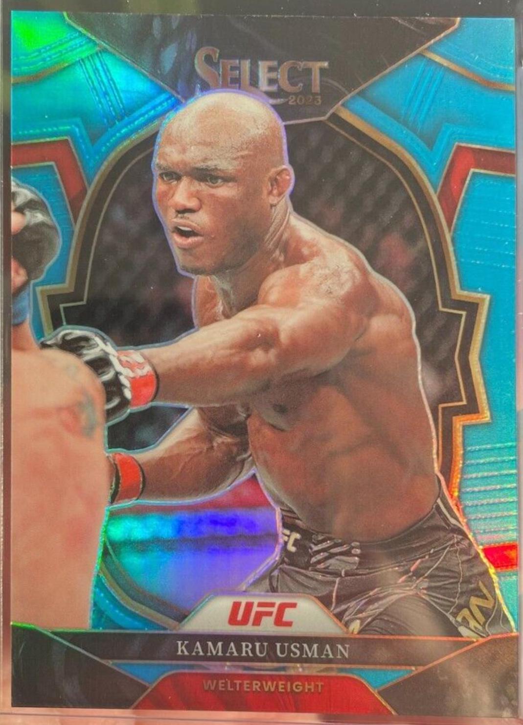 Kamaru Usman 2023 Panini Select UFC Concourse #35 Light Blue