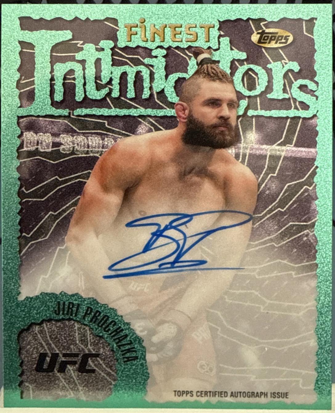 Jiri Prochazka 2024 Topps Finest UFC Intimidators Autographs #IA-JPR Aqua Glitter Refractor