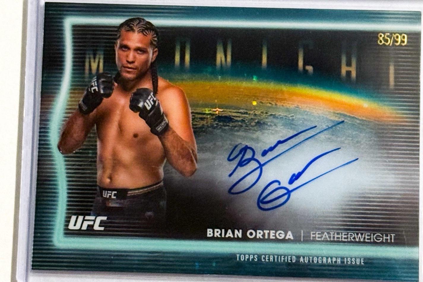 Brian Ortega 2025 Topps Midnight UFC Horizon Signatures #HNS-BA Twilight