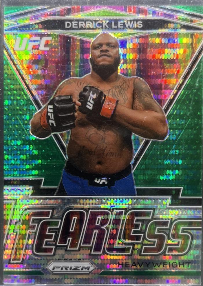 Derrick Lewis 2021 Panini Prizm UFC Fearless #15 Green Pulsar