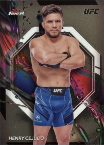 Henry Cejudo 2024 Topps Finest UFC Base Common #13 Gold Shimmer Refractor