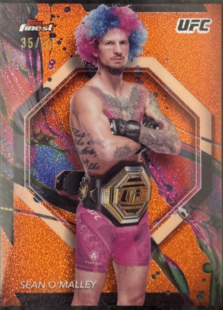 Sean O'Malley 2024 Topps Finest UFC Base Common #40 Tangerine Glitter Refractor