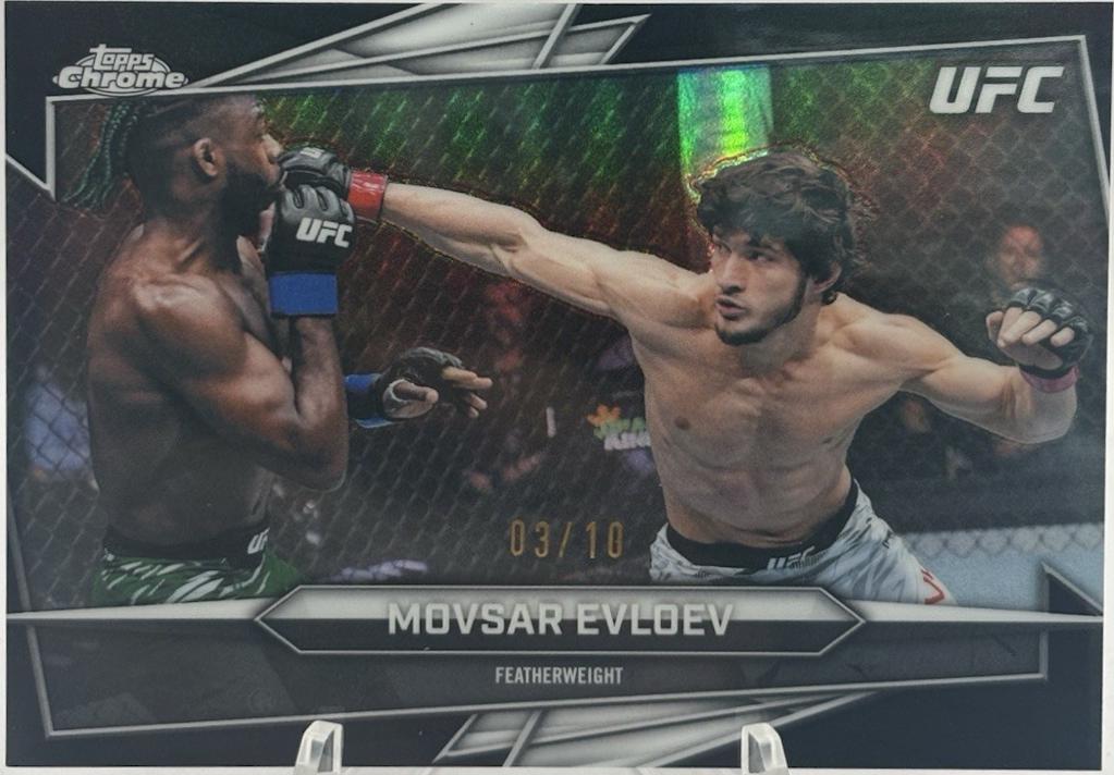 Movsar Evloev 2026 Topps Chrome UFC Base #165 Black Refractor