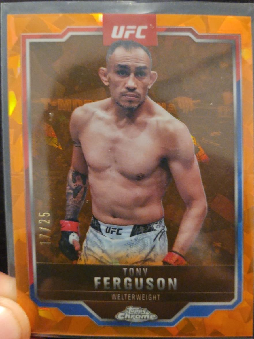 Tony Ferguson 2025 Topps Chrome UFC Base #171 Orange Refractor