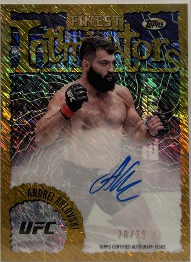 Andrei Arlovski 2024 Topps Finest UFC Intimidators Autographs #IA-AAR Gold Shimmer Refractor