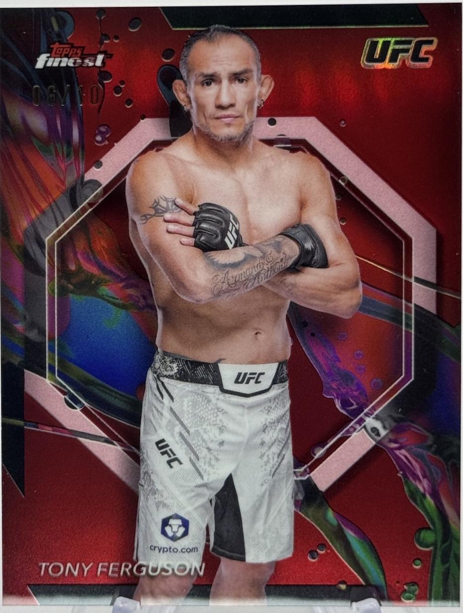 Tony Ferguson 2024 Topps Finest UFC Base Common #96 Red Refractor