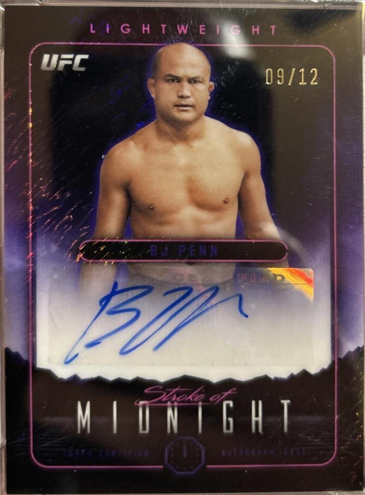 BJ Penn 2024 Topps Midnight UFC Stroke of Midnight Autographs #SMA-BJP Midnight