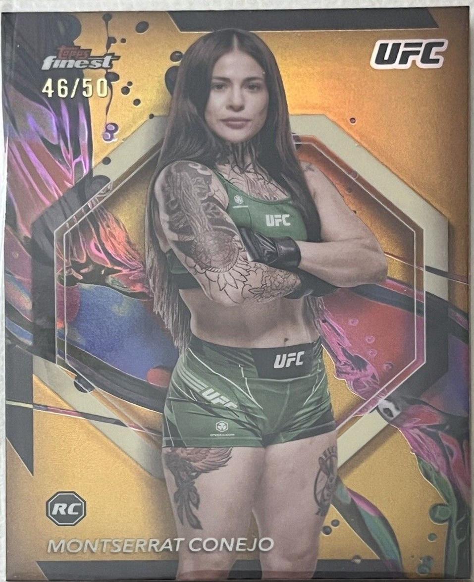 Montserrat Conejo 2024 Topps Finest UFC Base Common #14 Gold Refractor