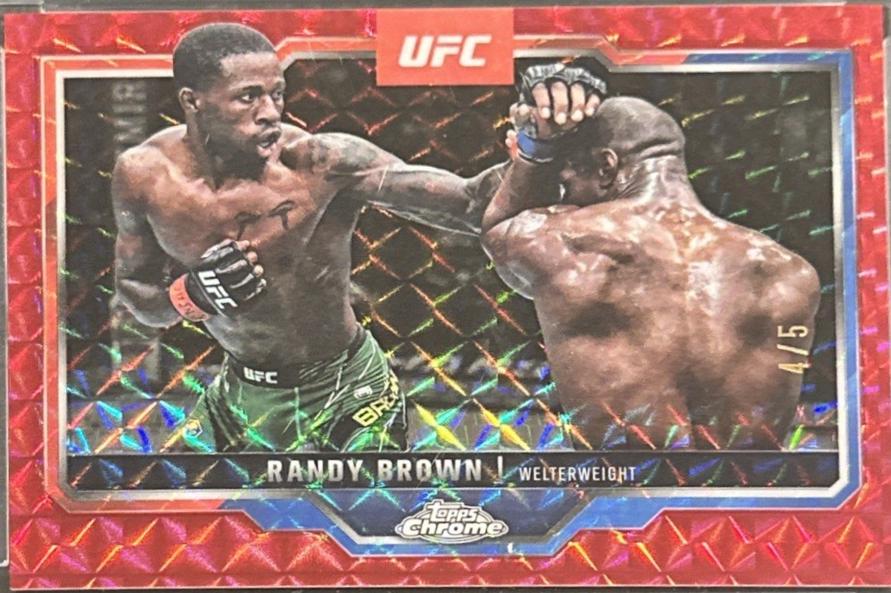 Randy Brown 2025 Topps Chrome UFC Base #23 Red Geometric Refractor