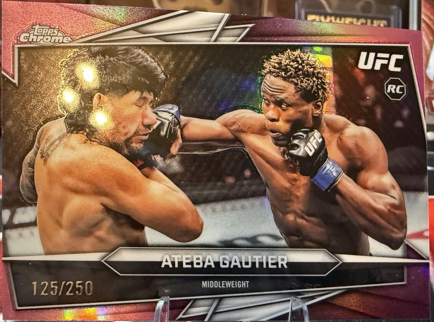 Ateba Gautier 2026 Topps Chrome UFC Base #7 Pink Refractor