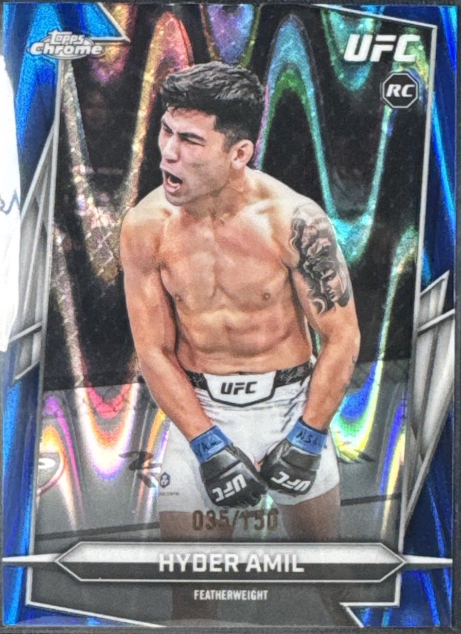 Hyder Amil 2026 Topps Chrome UFC Base #199 Blue Refractor