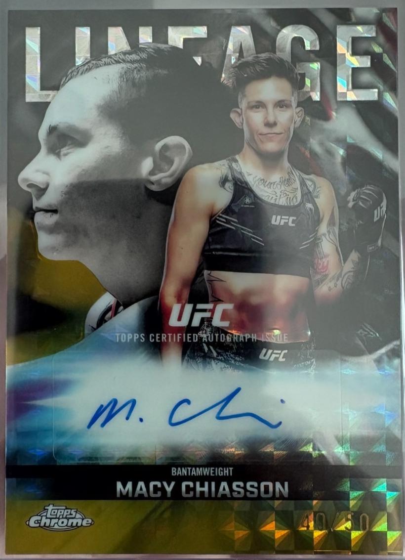 Macy Chiasson 2026 Topps Chrome UFC Chrome Lineage Autographs #CCA-MA Gold Geometric Refractor