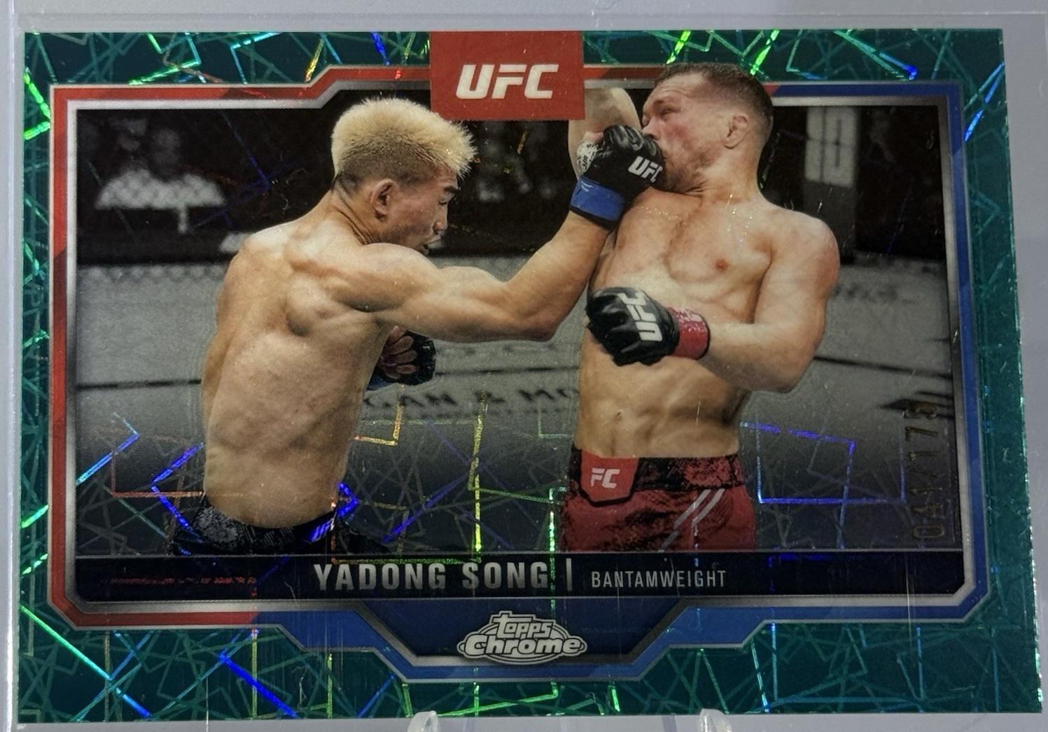 Song Yadong 2025 Topps Chrome UFC Base #38 Teal Lazer Refractor