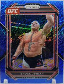 Brock Lesnar 2023 Panini Prizm UFC Base #143 Blue Shimmer