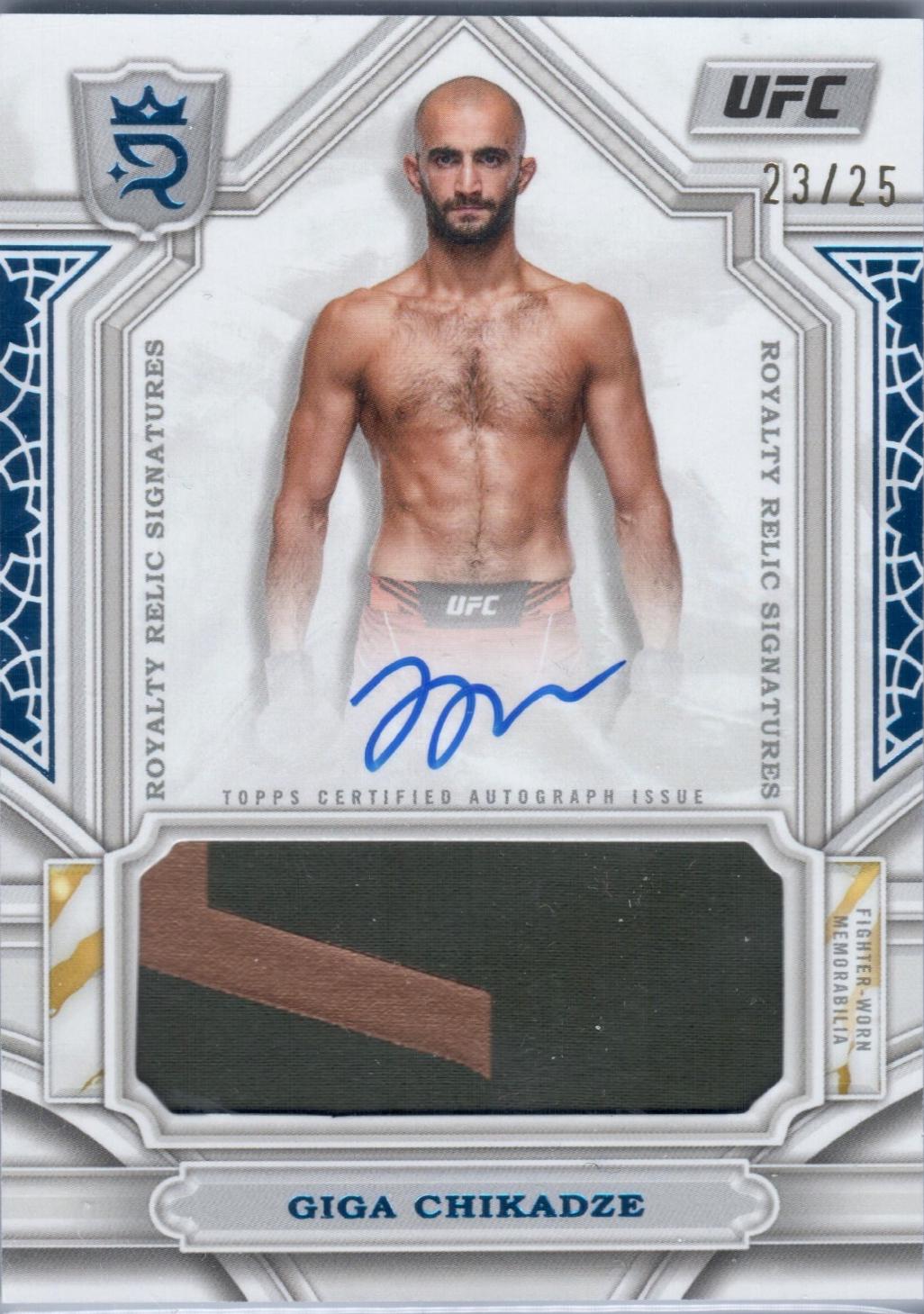 Giga Chikadze 2024 Topps Royalty UFC Royalty Relic Signatures #RYS-GCE Blue