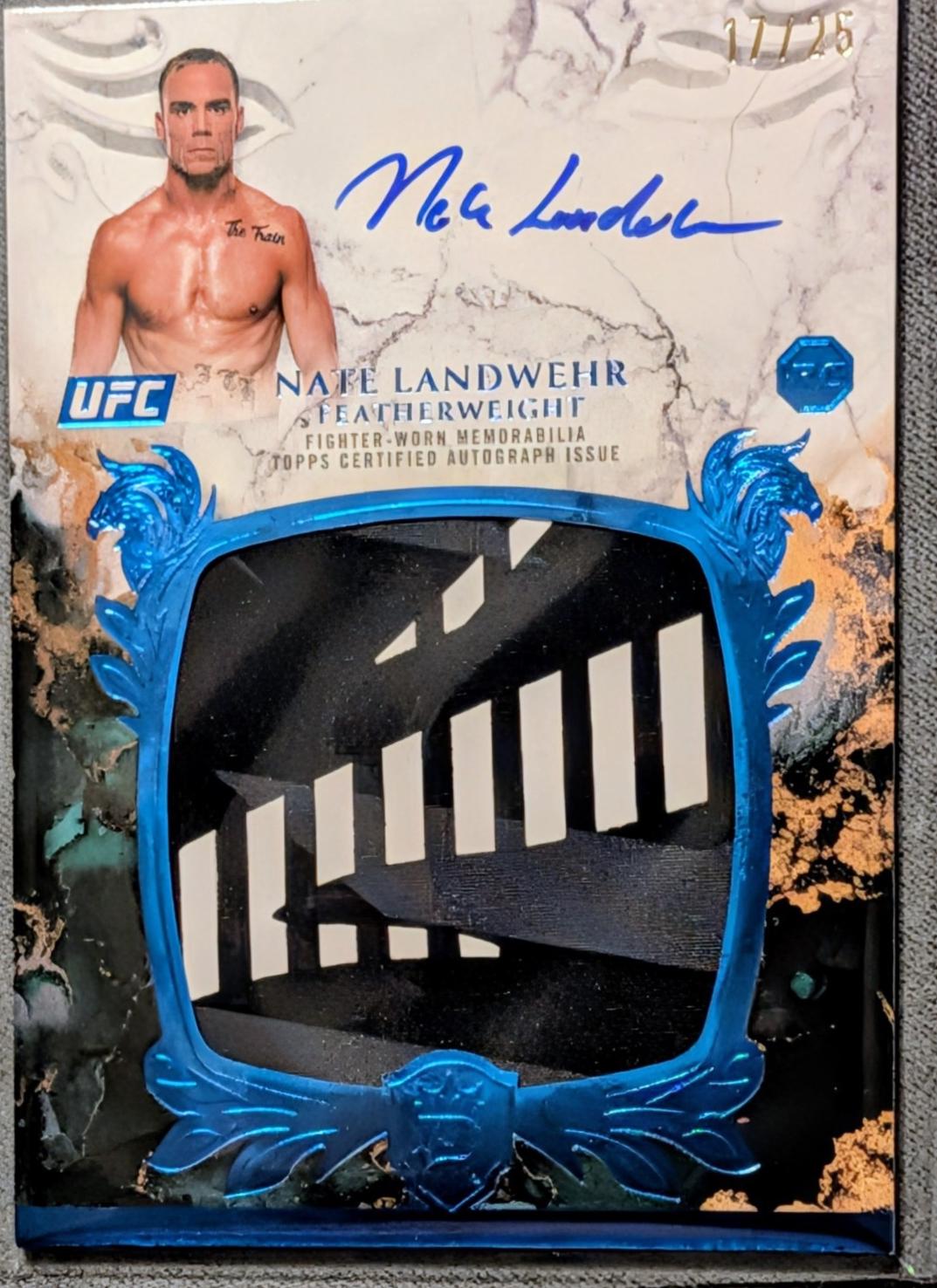 Nate Landwehr 2025 Topps Royalty UFC Rookie Relic Autographs #RRA-NL Blue