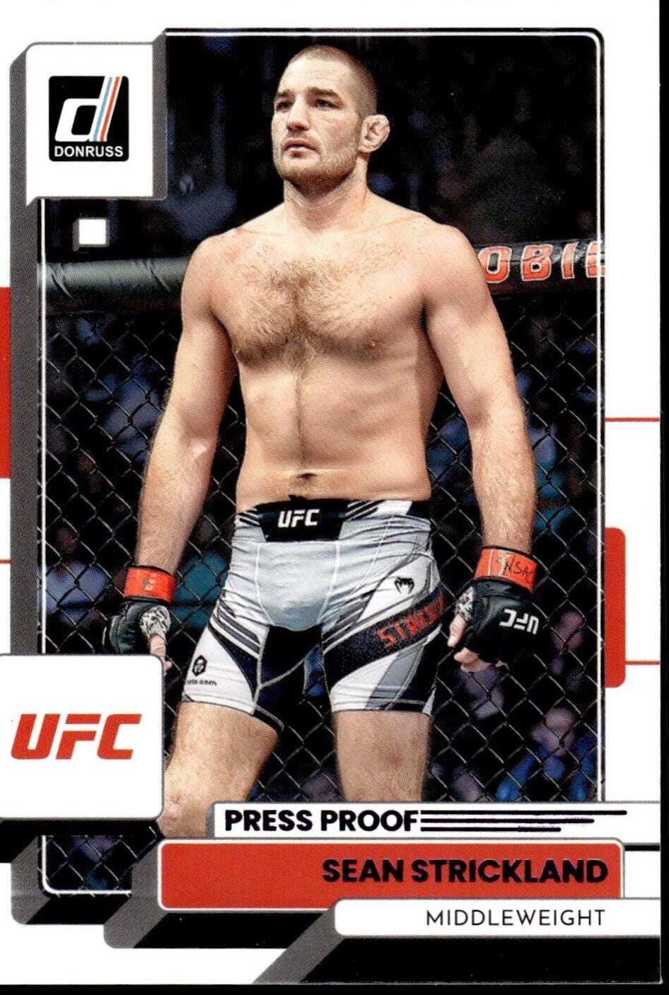 Sean Strickland 2023 Panini Donruss UFC Base #69 Press Proof Purple