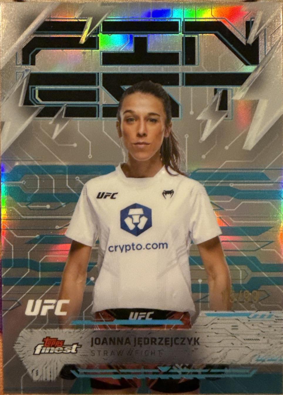 Joanna Jędrzejczyk 2025 Topps Finest UFC Base Rare #269 Blue Refractor