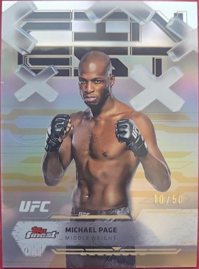 Michael Page 2025 Topps Finest UFC Base Common #81 Gold Refractor