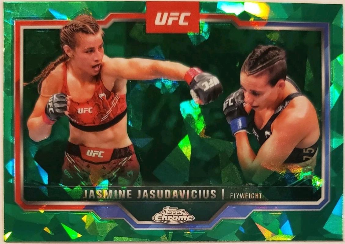 Jasmine Jasudavicius 2025 Topps Chrome Sapphire UFC Base Sapphire #93 Green Sapphire