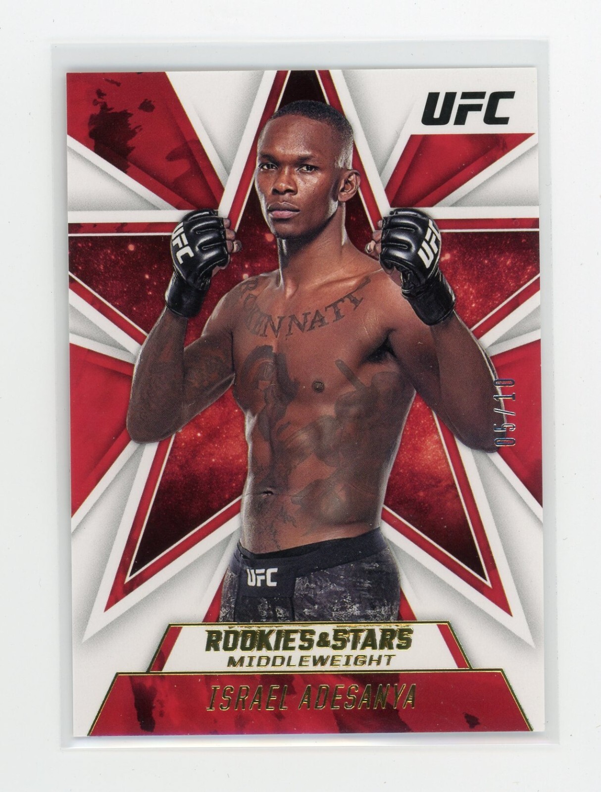 Israel Adesanya 2021 Panini Chronicles UFC Base Rookies and Stars #87 Gold