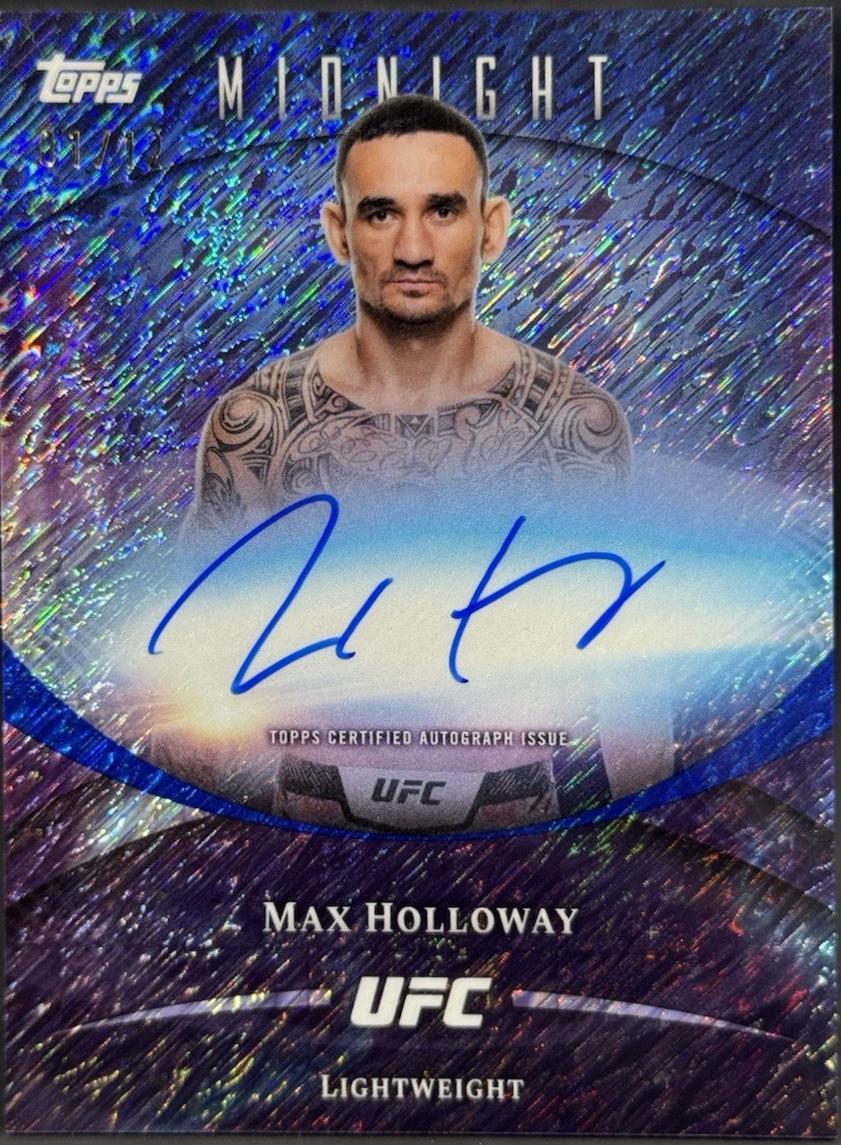 Max Holloway 2026 Topps Midnight UFC Base Autographs #BAV-MH Midnight