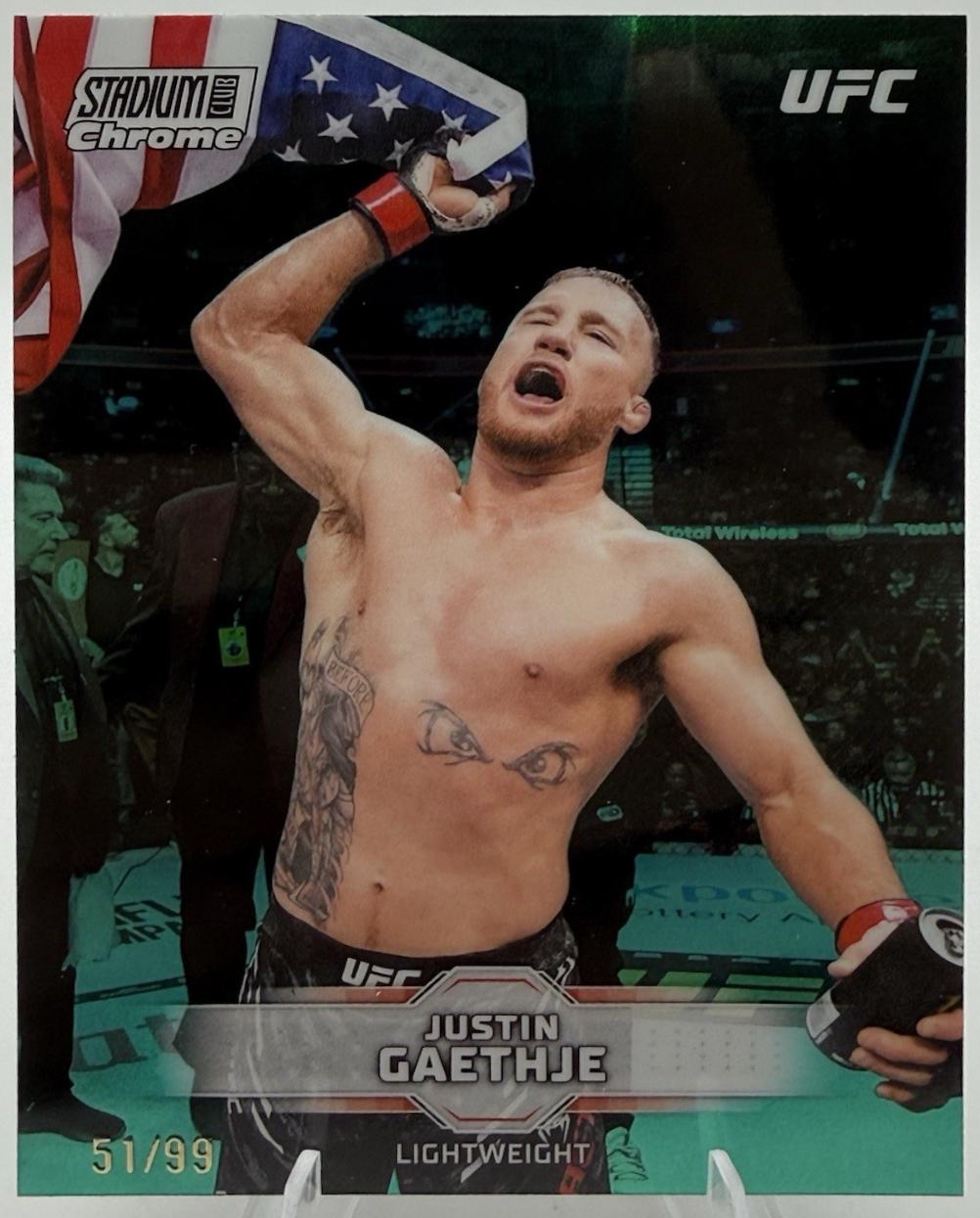 Justin Gaethje 2026 Topps Stadium Club UFC Base #23 Turquoise