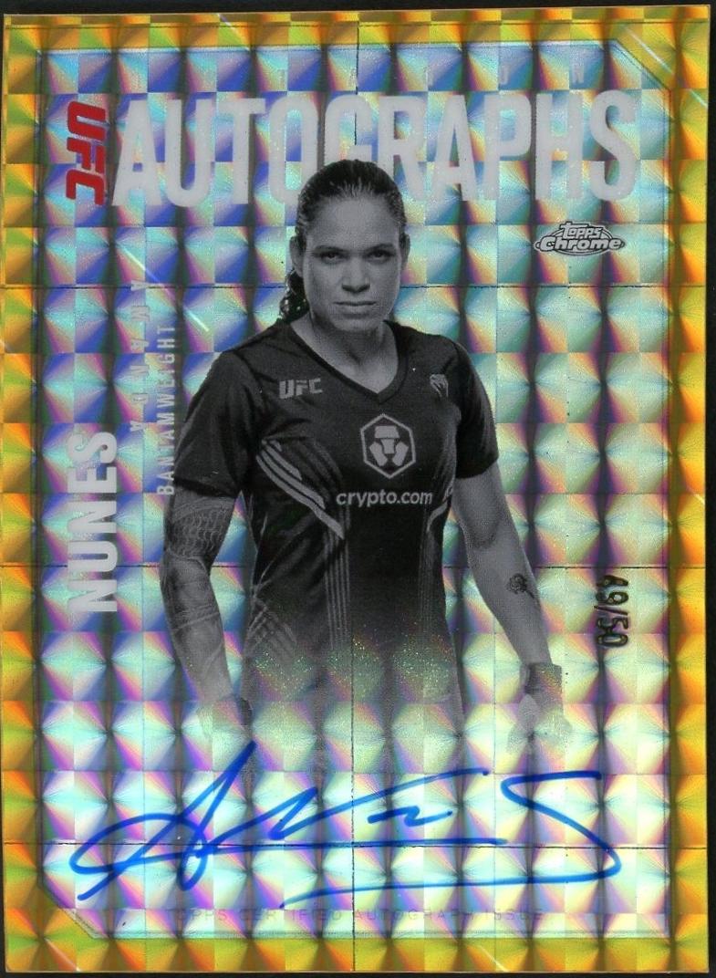 Amanda Nunes 2025 Topps Chrome UFC Octagon Legends Autographs #OLA-AN Red Refractor