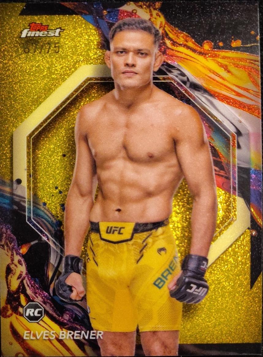 Elves Brener 2024 Topps Finest UFC Base Uncommon #185 Gold Refractor