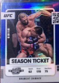 Khamzat Chimaev 2022 Panini Chronicles UFC Base Contenders Optic Season Ticket #360 Blue