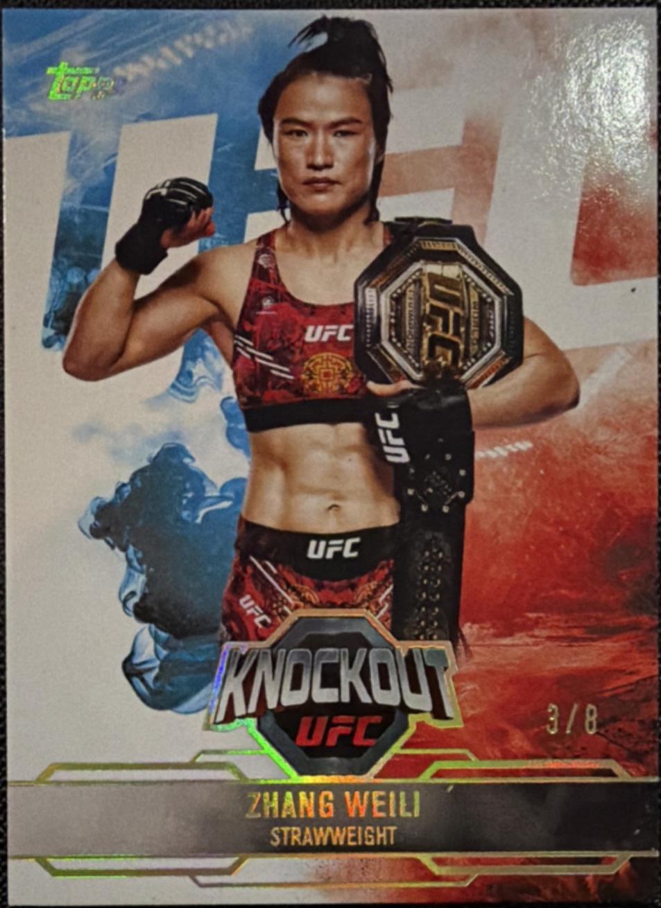 Zhang Weili 2025 Topps Knockout UFC Base #71 Holo Gold