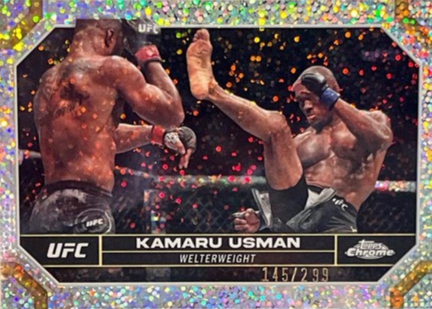 Kamaru Usman 2024 Topps Chrome UFC Base #108 Speckle Refractor