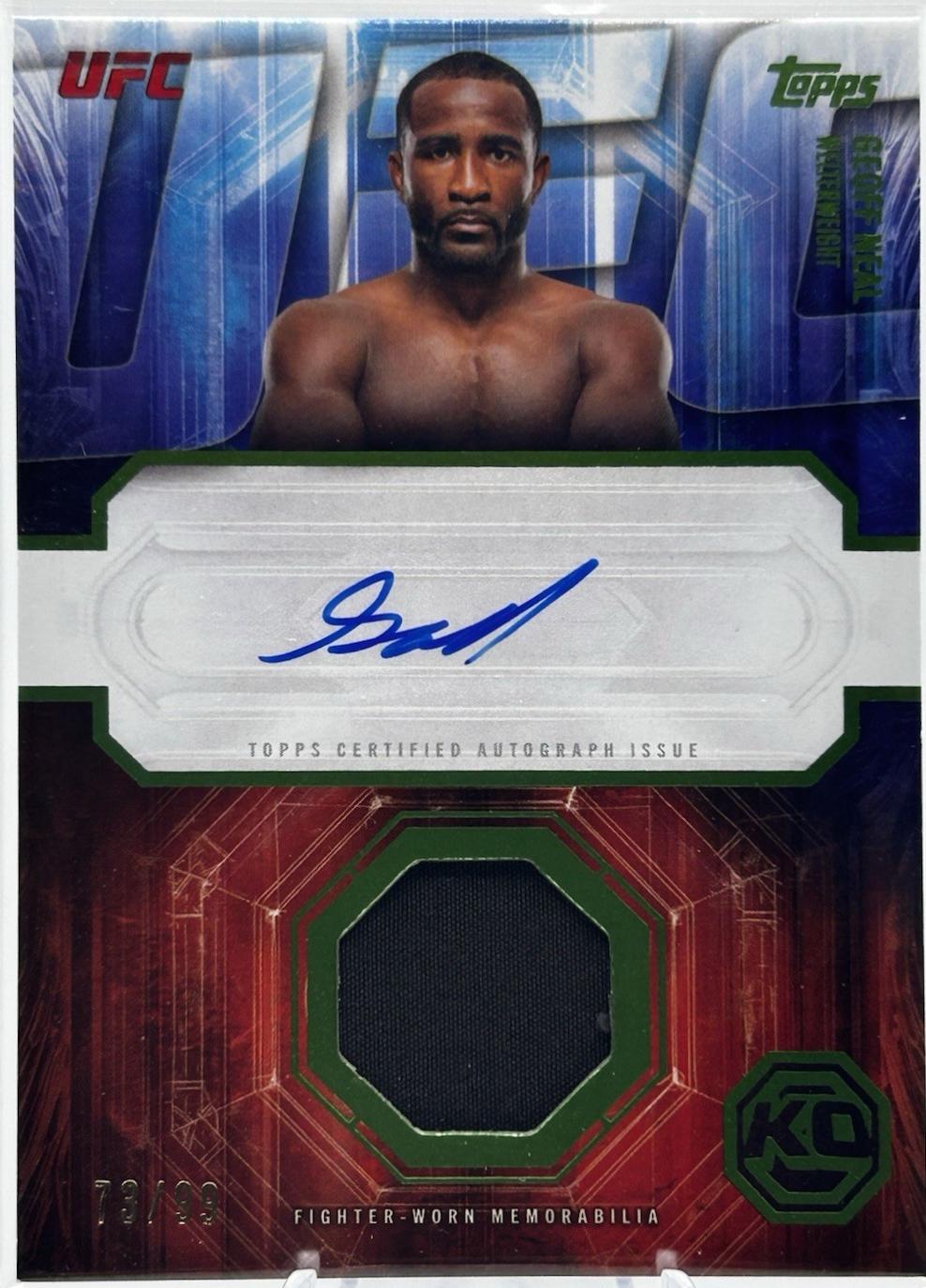 Geoff Neal 2026 Topps Knockout UFC Knockout Autograph Relics #KAR-GN Lime Green