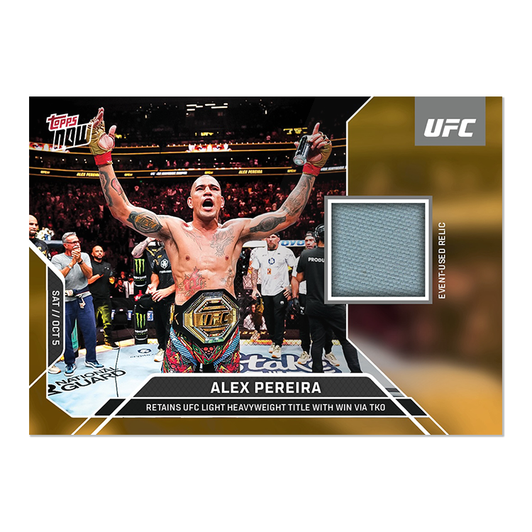 Alex Pereira Topps Now UFC Event-used Mat Relics #24 Gold