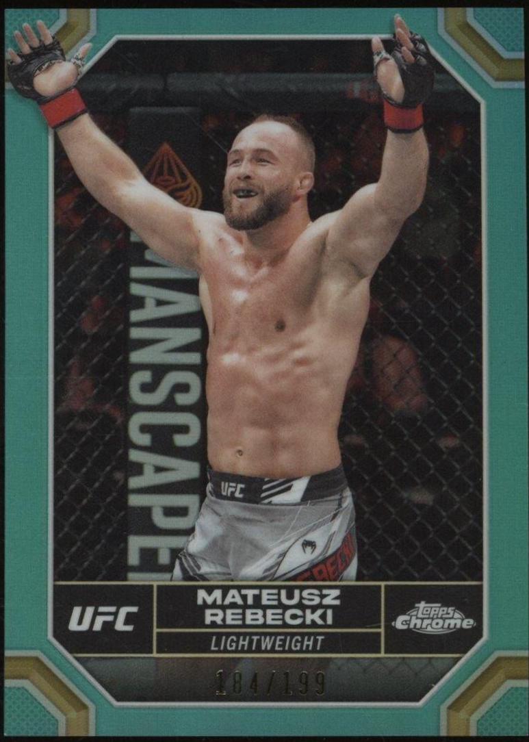 Mateusz Rębecki 2024 Topps Chrome UFC Base #127 Aqua Refractor