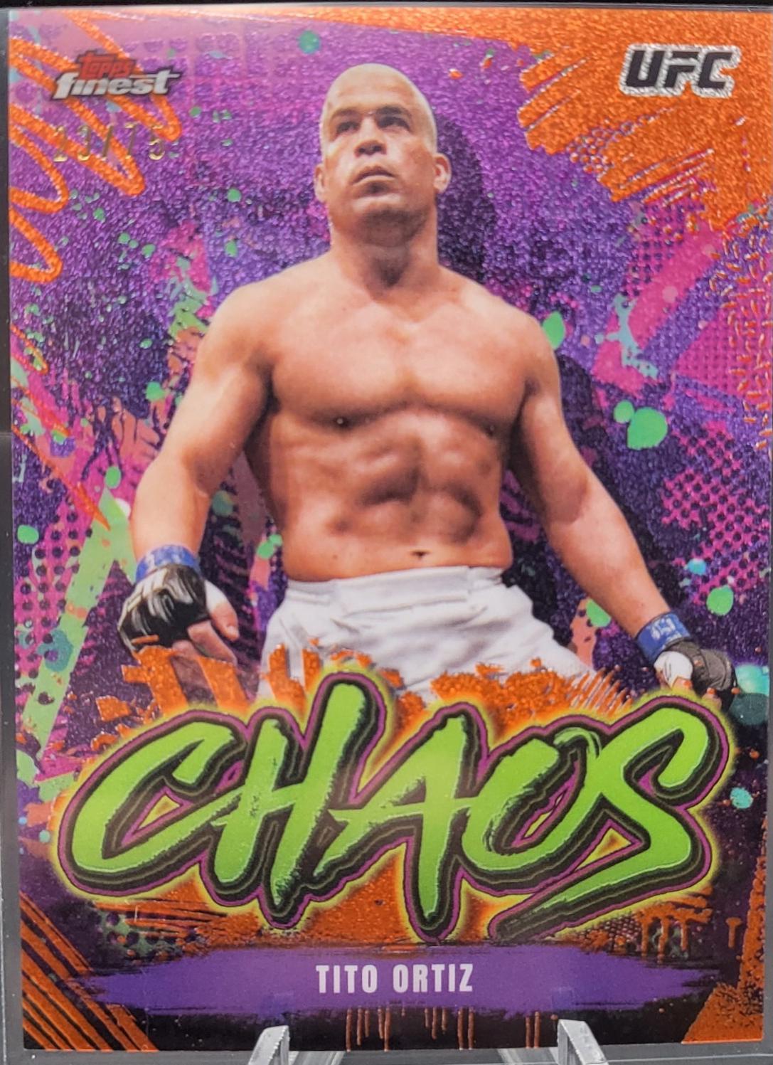 Tito Ortiz 2024 Topps Finest UFC Chaos #CHA-25 Tangerine Glitter Refractor