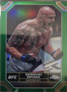 Serghei Spivac 2024 Topps Chrome UFC Base #176 Green Refractor
