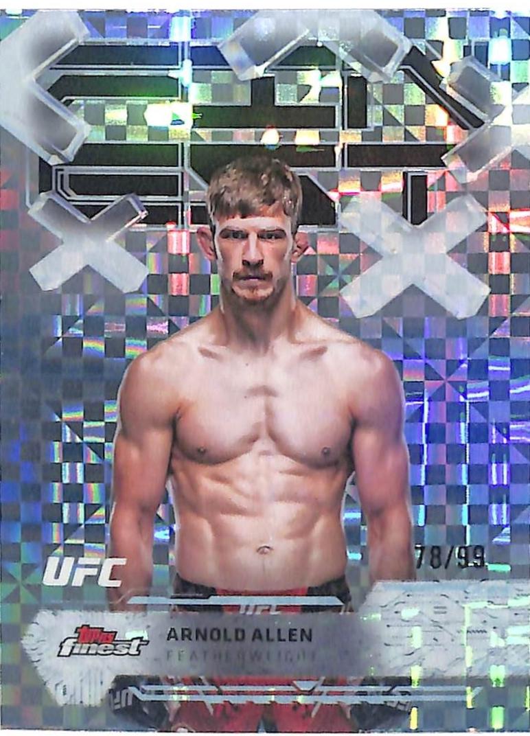 Arnold Allen 2025 Topps Finest UFC Base Common #47 Blue Checkerboard Refractor