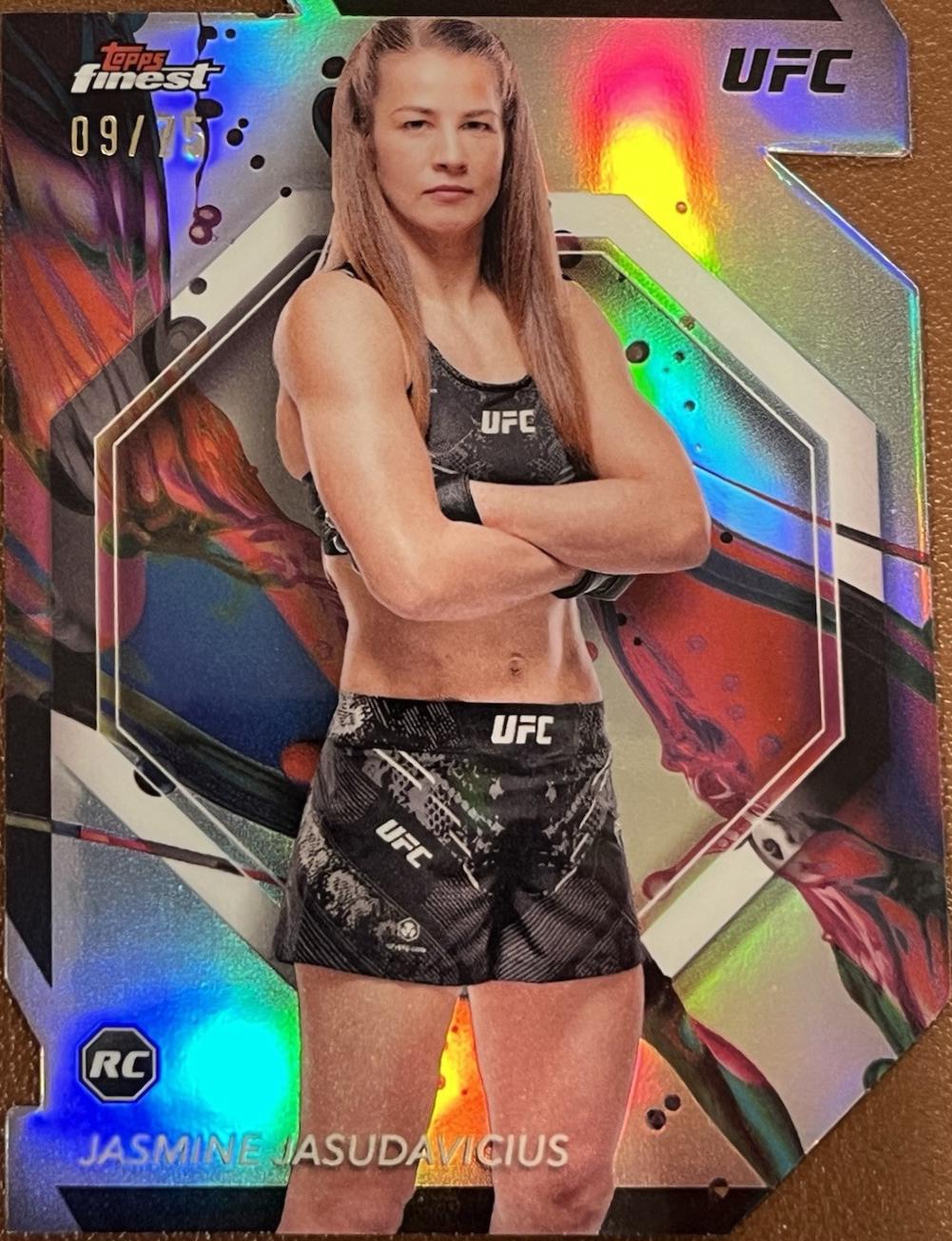Jasmine Jasudavicius 2024 Topps Finest UFC Base Uncommon #123 Die-Cut Refractor