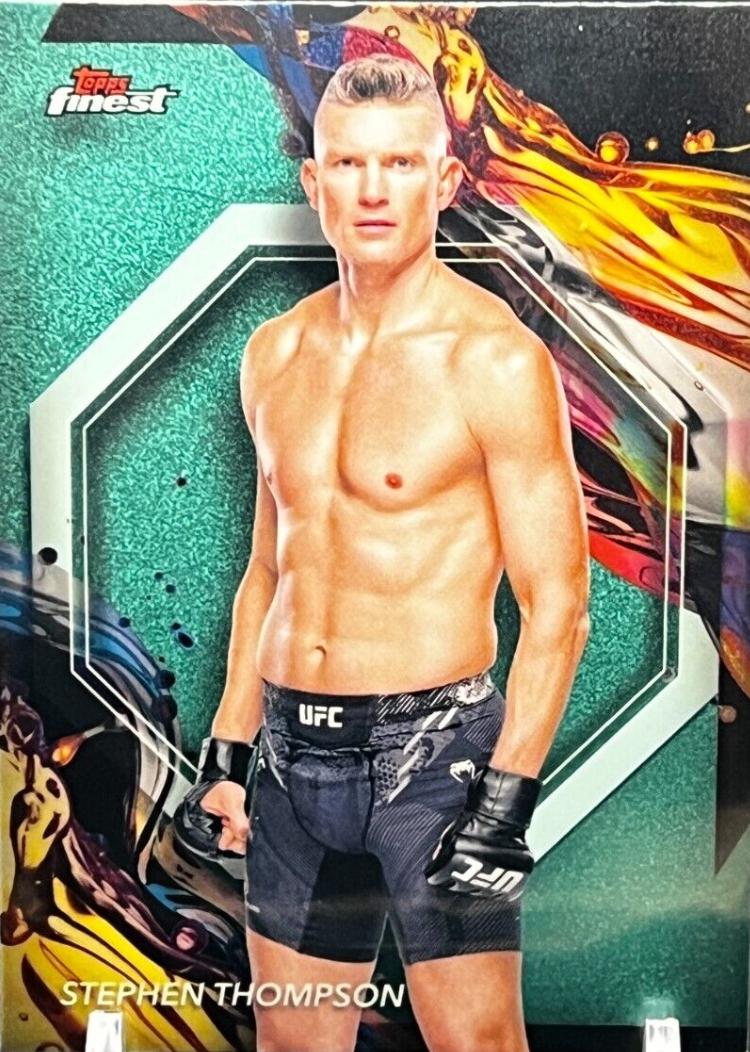 Stephen Thompson 2024 Topps Finest UFC Base Uncommon #122 Aqua Glitter Refractor