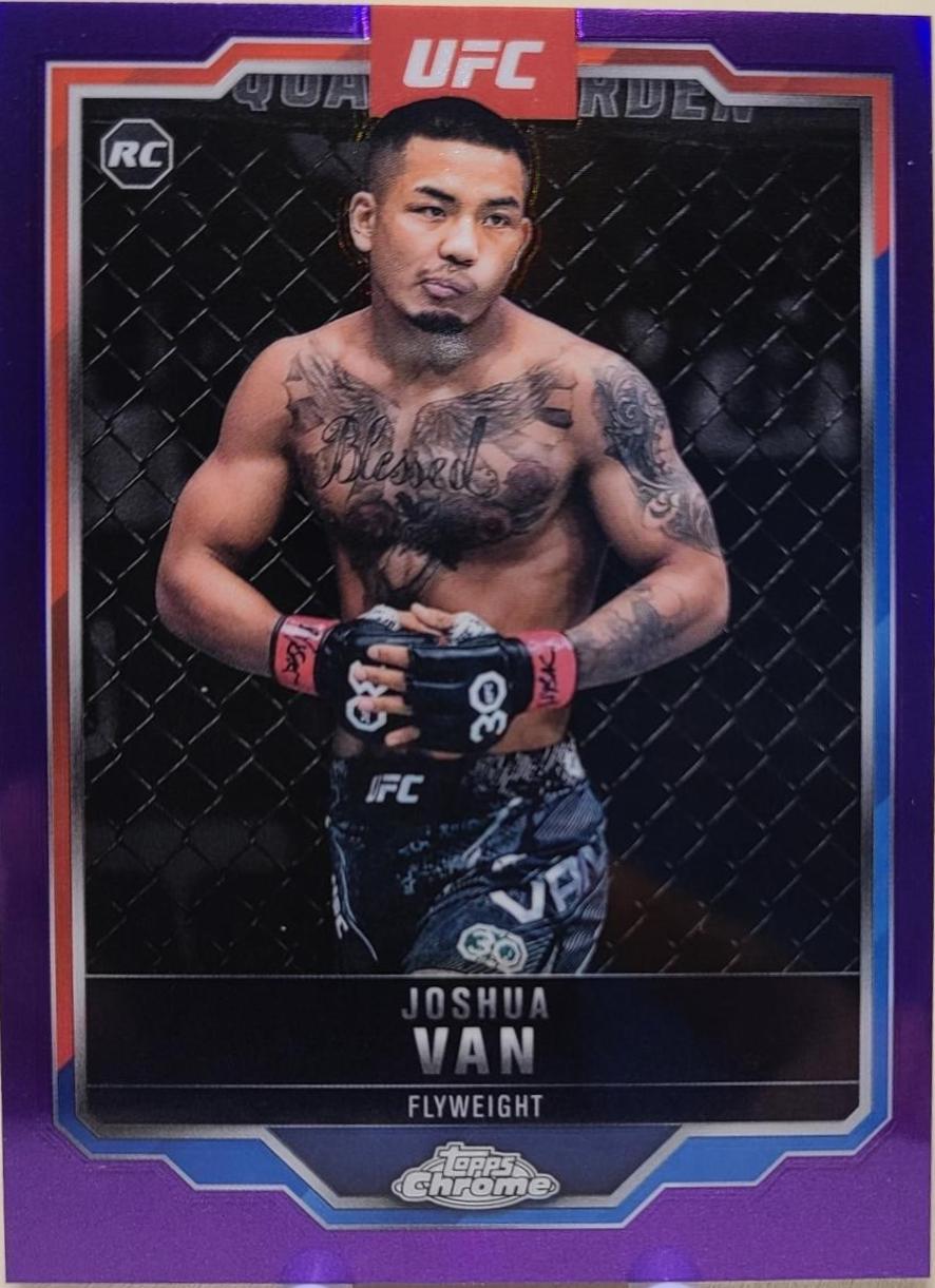 Joshua Van 2025 Topps Chrome UFC Base #136 Purple Refractor